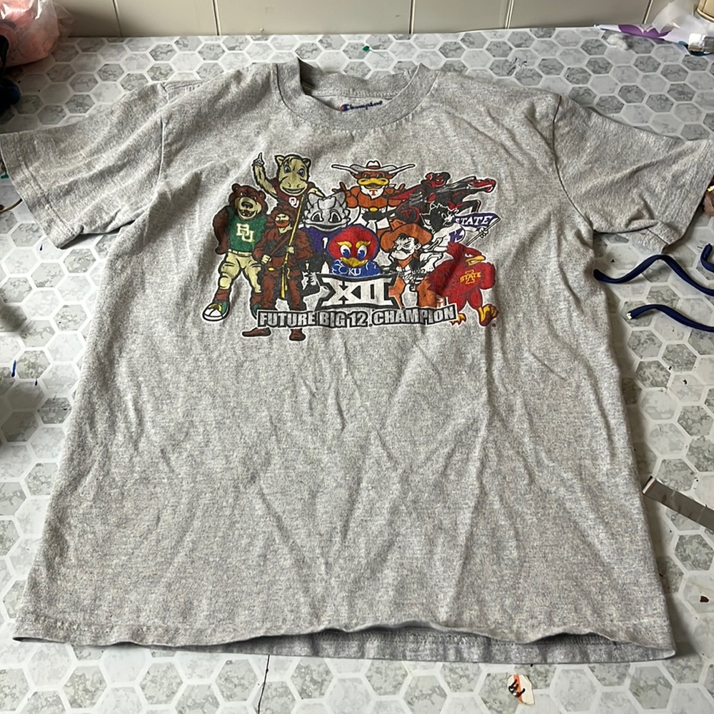 Champion Youth Large Gray Short Sleeve Future Big 12 Champion Graphic T